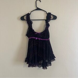 Victorias Secret Polka Dot Mesh Lingerie Top